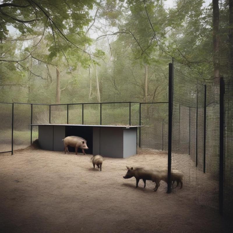 Chuồng nuôi heo rừng nhốt chuồng đảm bảo vệ sinh