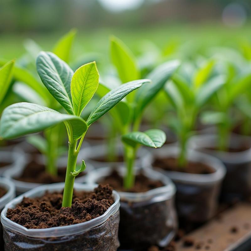 Hinh anh cay gao con trong bau uom san sang trong rung