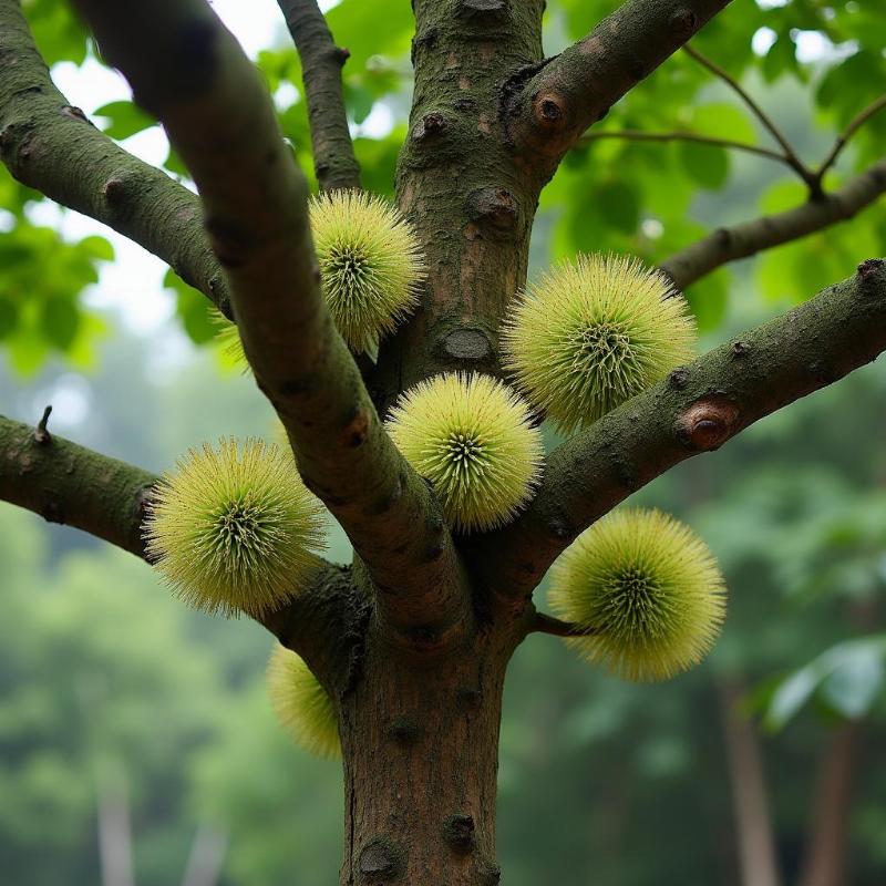 Hinh anh cay gao vang voi than thang la rong cum hoa hinh cau