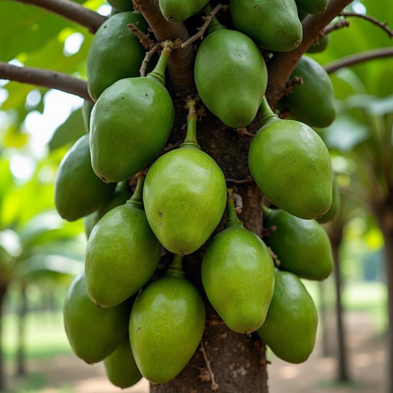 Cây mãng cầu trưởng thành sai trĩu quả, biểu tượng của sự sung túc và thành công trong canh tác, mang lại giá trị kinh tế cao