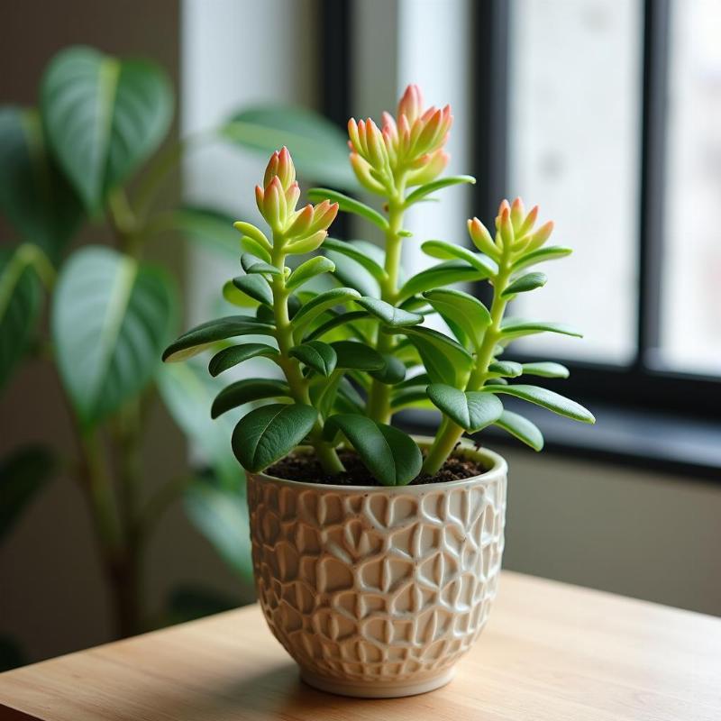 Cây sống đời được trồng trong chậu nhỏ, trang trí bàn làm việc hoặc không gian sống.