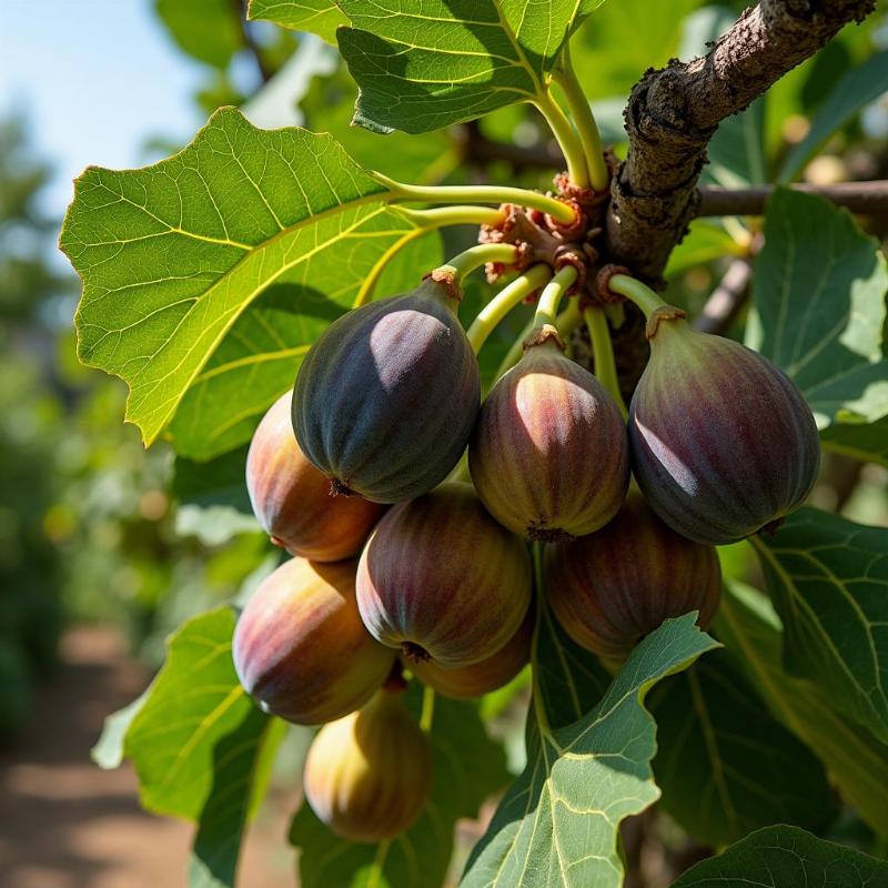 Hình ảnh cây vả trưởng thành sai quả, biểu tượng cho sự sung túc, thu hoạch dồi dào