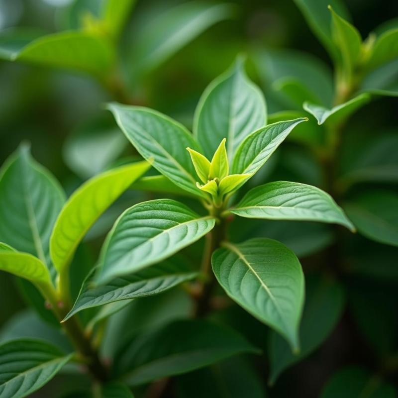 Can canh la cay hanh phuc xanh muot day suc song tuong trung cho tai loc vung ben