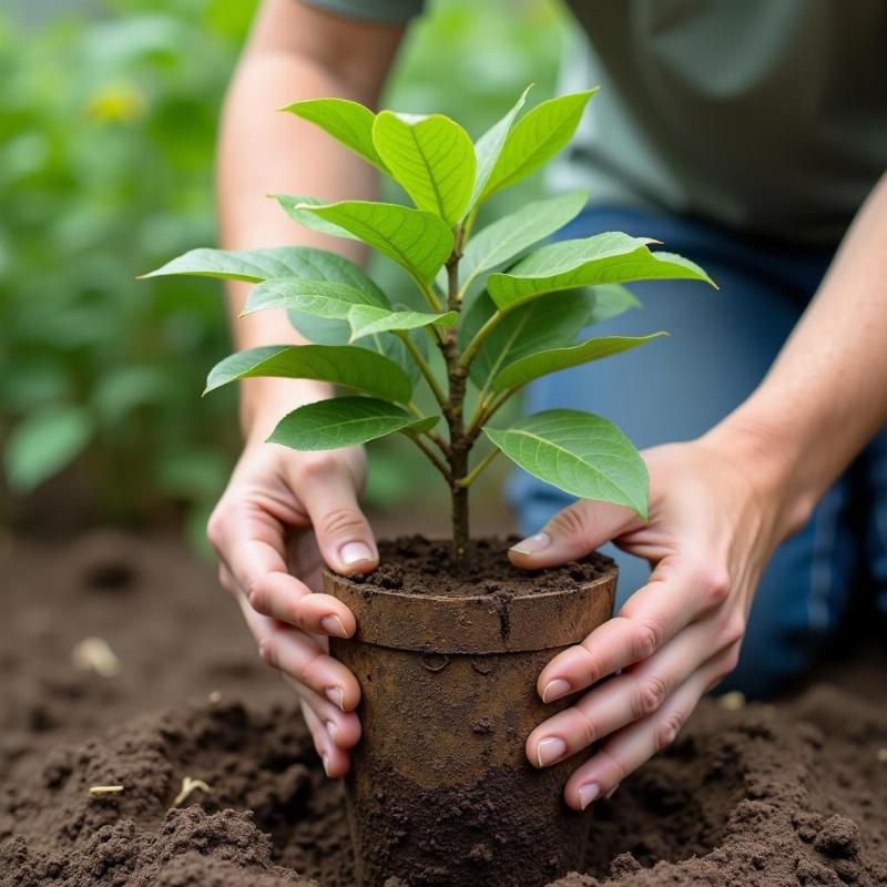 Hình ảnh cây giáng hương con giống khỏe mạnh được chuẩn bị trồng theo đúng kỹ thuật