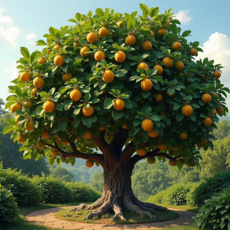 Cay sung triu qua bieu tuong sung tuc trong vuon nha