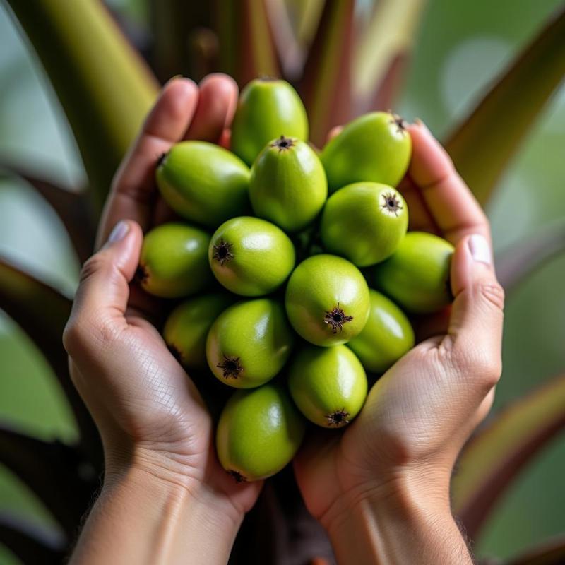 Cong viec cham soc cay cau bao gom tuoi nuoc bon phan phong tru sau benh de cay sai qua dat nang suat cao