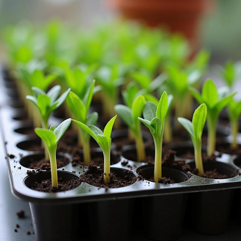 Hinh anh hat giong va cay con cua cay thu lu san sang cho viec gieo trong ban dau