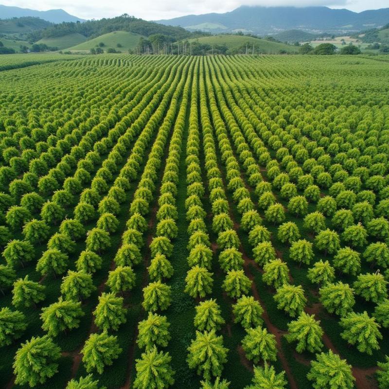 Toàn cảnh rừng cây keo đang phát triển xanh tốt, minh họa hiệu quả kỹ thuật chăm sóc