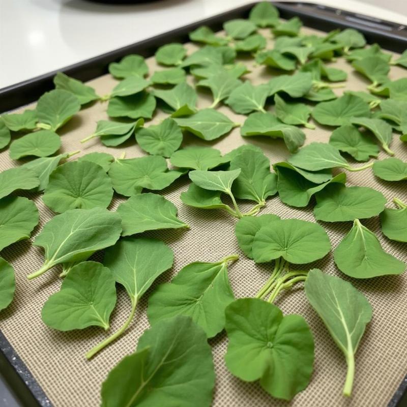 Hinh anh la co ngot da duoc thu hoach va dang lam kho, minh hoa cho cong doan che bien ban dau.